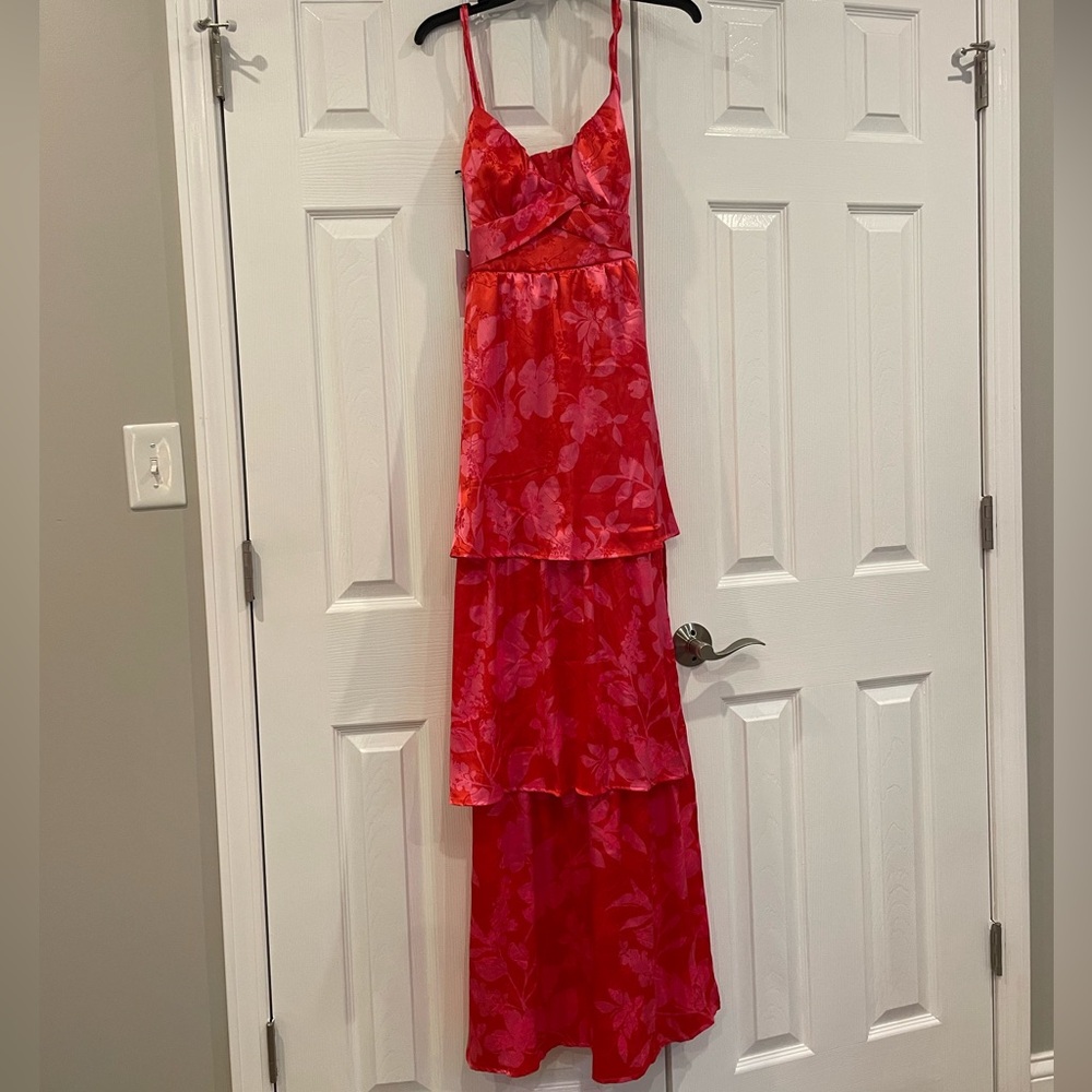 NWT Silk Floral Prom Dress